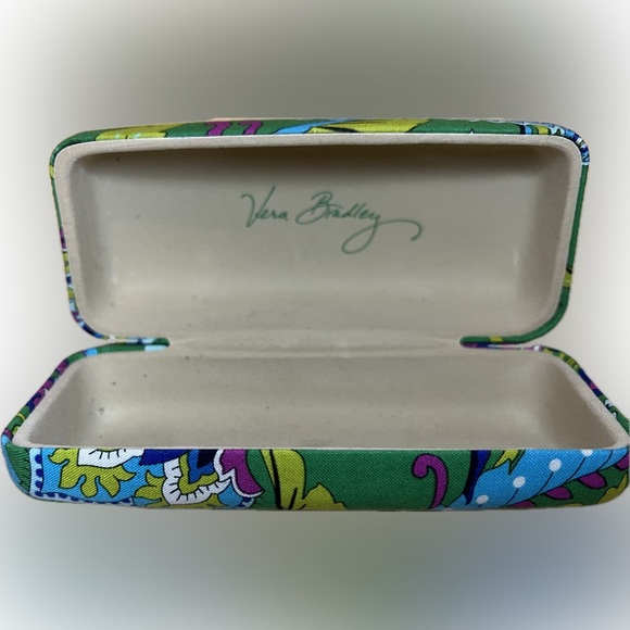 💚💐👓Green Floral Paisley Clamshell Eye Glasses / Sunglasses Case | Vera Bradley - Picture 10 of 16